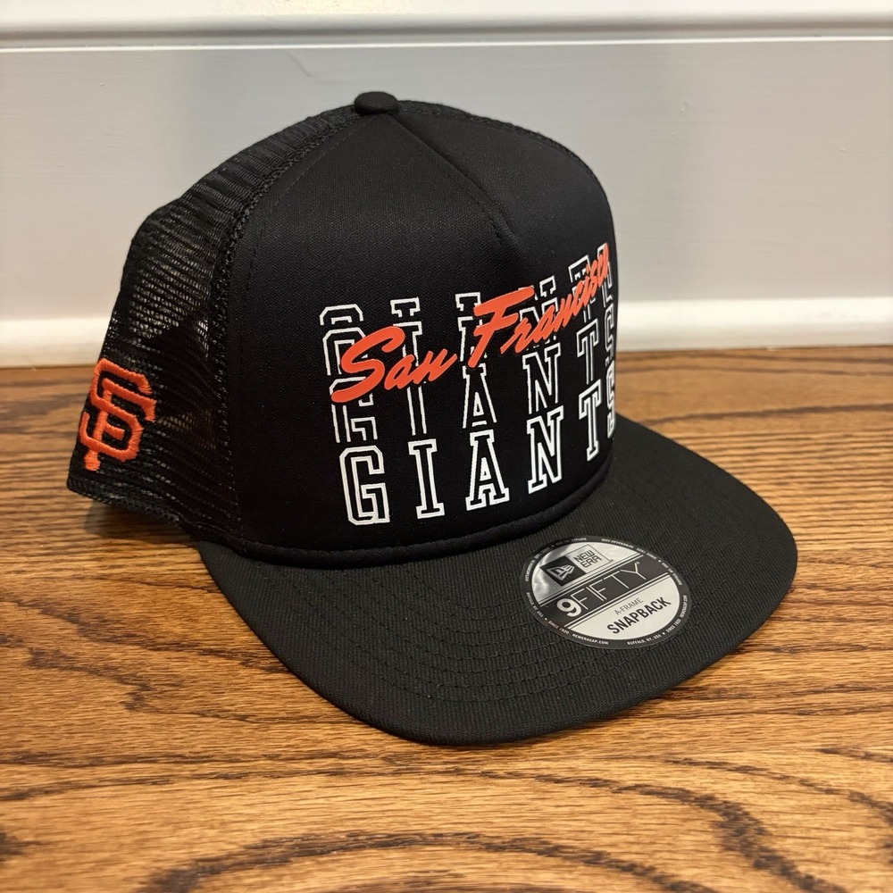 San Francisco Giants New Era 9FIFTY A-Frame Foam Black Trucker Adjustable Hat